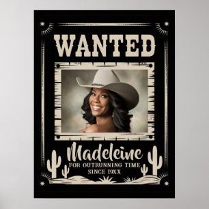 Gewollt alter Wild West Rustikaler Country Fun Geb Poster