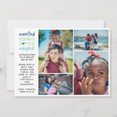 Gewollt ausgewählte, Adoptiert Blue Foto Collage Ankündigung (Vorderseite)