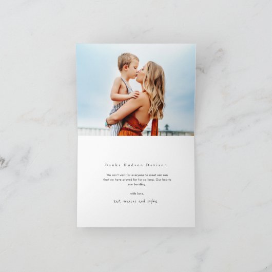 Gewollt ausgewählte Adoptiert Minimal-Foto-Adoptio Ankündigung (Innenseite)