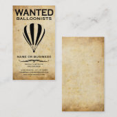 gewollt: Ballonfahrer Visitenkarte (Vorne/Hinten)