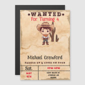 Gewollt Birthday Boy Country Western Magneteinladung (Vorne/Hinten)