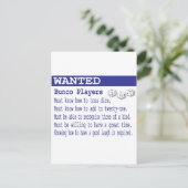 gewollt Bunco-Spieler Postkarte (Stehend Vorderseite)