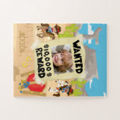 Gewollt Cowboy mit Foto und Name, Kleiner Junge Puzzle (Horizontal)