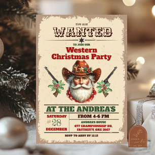 Gewollt Cowboy Western Weihnachts-Party Einladung