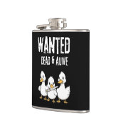 Gewollt Dead & Alive Funny Duck Cartoon Flachmann (Links)