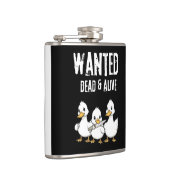 Gewollt Dead & Alive Funny Duck Cartoon Flachmann (Rechts)