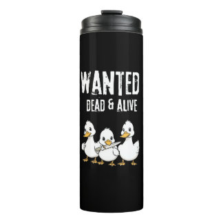 Gewollt Dead & Alive - Funny Duck Cartoon Thermosbecher