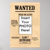 Gewollt Dead oder Alive Poster U kann Wörter änder (Vorne)