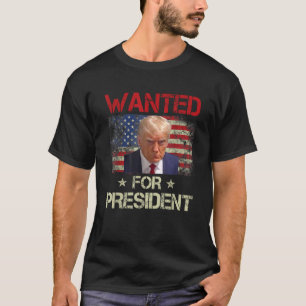 Gewollt Donald Trump für Präsident 2024 USA Flag V T-Shirt