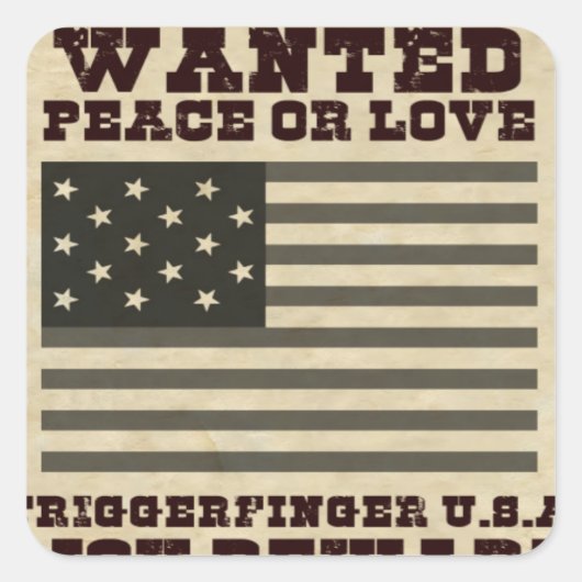 Gewollt Frieden Quadratischer Aufkleber (Vorderseite)