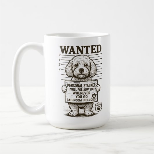 Gewollt Funny Dog Personal Stalker Kaffeetasse (Links)