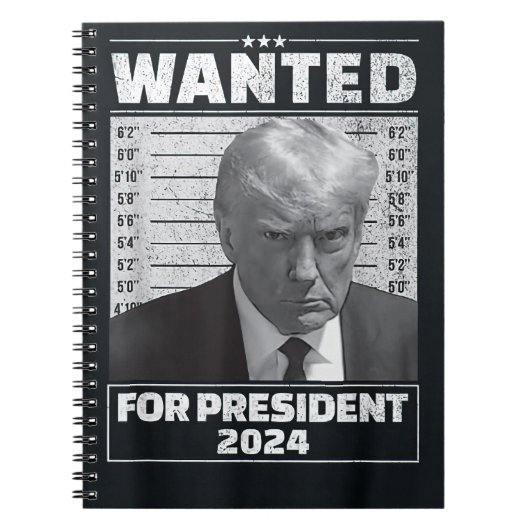 Gewollt für President 2024 Spiral Foto Notebook Notizblock (Vorderseite)