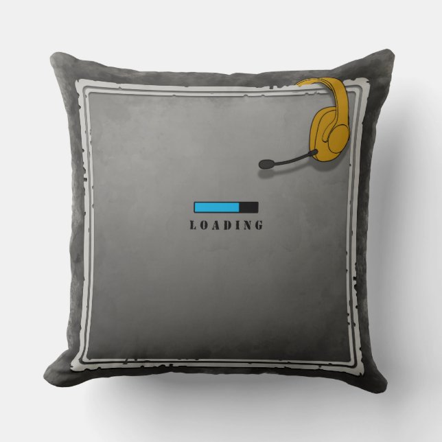 Gewollt, Gamer-Ladebildschirm mit Headset Kissen (Vorderseite)