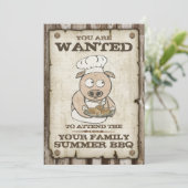 Gewollt GRILLEN von Schweinen Einladung (Stehend Vorderseite)