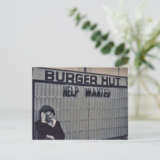 Gewollt Hilfe Postkarte (Stehend Vorderseite)