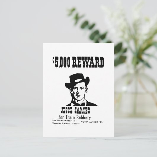 Gewollt Jesse James Postkarte (Stehend Vorderseite)