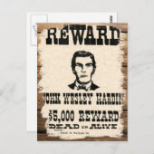 Gewollt John Wesley Hardin Postkarte (Vorne/Hinten)