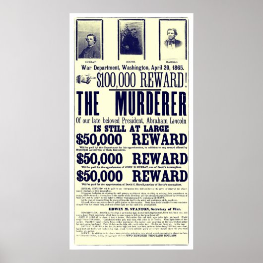 Gewollt Lincoln Murderer Print Poster (Vorne)