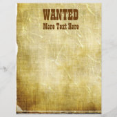 Gewollt Old West Theme Letterhead Stationierung (Vorderseite)