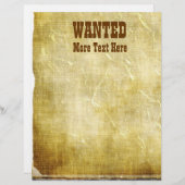Gewollt Old West Theme Letterhead Stationierung (Vorne/Hinten)