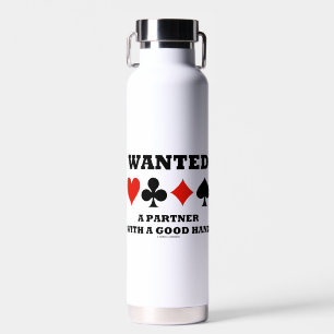 Gewollt Partner mit guten Hand Bridge Card Anzügen Trinkflasche