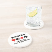 Gewollt Partner mit guten Hand-Vier-Card-Anzügen Sandstein Untersetzer (Seite)