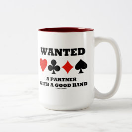 Gewollt Partner mit guter Hand (vier Card Anzug) Zweifarbige Tasse