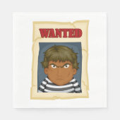 Gewollt Person entflohen Gefangene Napkins Serviette (Vorderseite)