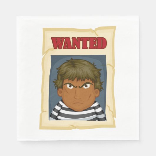 Gewollt Person entflohen Gefangene Napkins Serviette (Vorderseite)