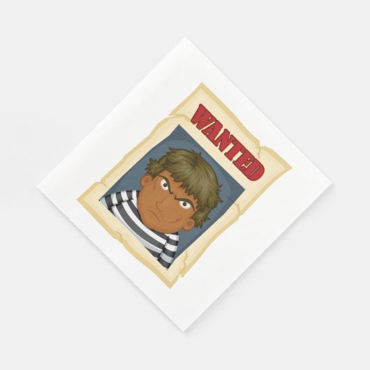 Gewollt Person entflohen Gefangene Napkins Serviette (Ecke)