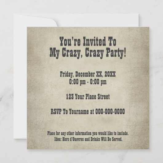 Gewollt Plakateinladung - Schnurrbart bewegen Einladung (Rückseite)