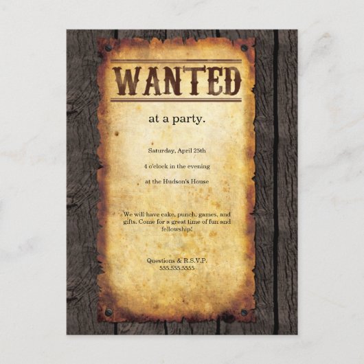 Gewollt Plakateinladungen Einladungspostkarte (Vorderseite)