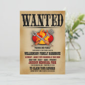 Gewollt Plakatfamilie Barbeque Einladungen (Stehend Vorderseite)