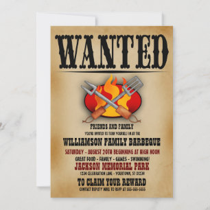 Gewollt Plakatfamilie Barbeque Einladungen