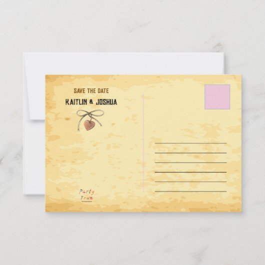 Gewollt Poster 💍 Altes Western Hochzeitsfest Foto Save The Date (Rückseite)