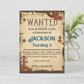 "gewollt Poster" aus dem alten Westen Einladung (Stehend Vorderseite)