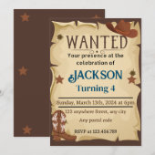 "gewollt Poster" aus dem alten Westen Einladung (Vorne/Hinten)