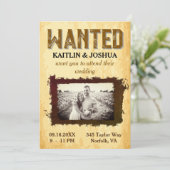 GEWOLLT Poster 🤠 Cowboy Boots Wedding Foto Einladung (Stehend Vorderseite)