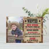 Gewollt Poster Cowboy Einladung zum Geburtstag (Stehend Vorderseite)
