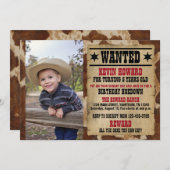 Gewollt Poster Cowboy Einladung zum Geburtstag (Vorne/Hinten)