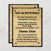 Gewollt Poster Einladungen Spaß Western Cowboy Par (Vorne/Hinten)