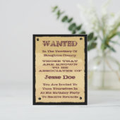 Gewollt Poster Einladungen zum Western ThemenParty (Stehend Vorderseite)