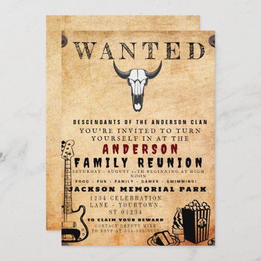 Gewollt Poster Family Wiedersehen Barbeque Einladu Einladung (Vorne/Hinten)