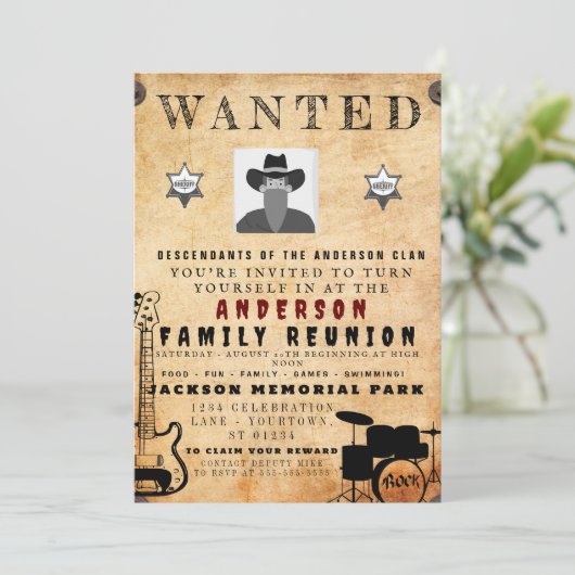 Gewollt Poster Family Wiedersehen Barbeque Einladu Einladung (Stehend Vorderseite)