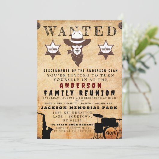 Gewollt Poster Family Wiedersehen Barbeque Einladu Einladung (Stehend Vorderseite)