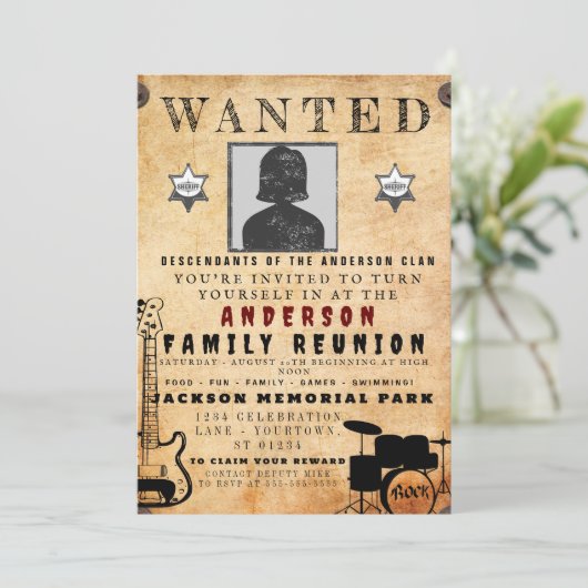 Gewollt Poster Family Wiedersehen Barbeque Einladu Einladung (Stehend Vorderseite)