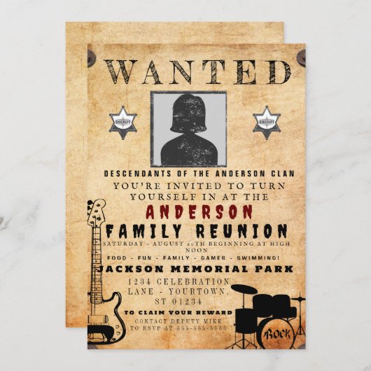 Gewollt Poster Family Wiedersehen Barbeque Einladu Einladung (Vorne/Hinten)