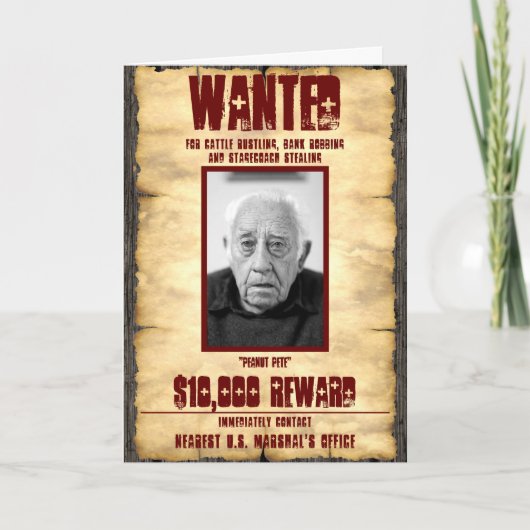 Gewollt Poster Funny Old West Card Karte (Vorderseite)