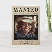 Gewollt Poster Funny Senior Happy Birthday Karte (Vorderseite)