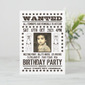 Gewollt Poster, Moderner Western Geburtstag Einladung (Stehend Vorderseite)